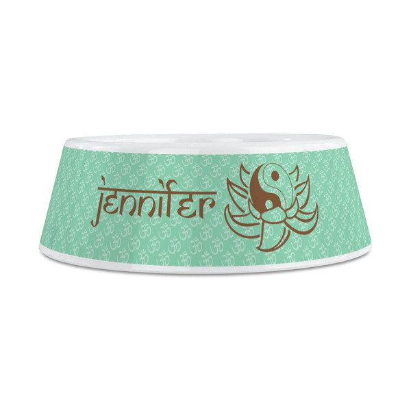 Om Plastic Dog Bowls - Medium - FRONT