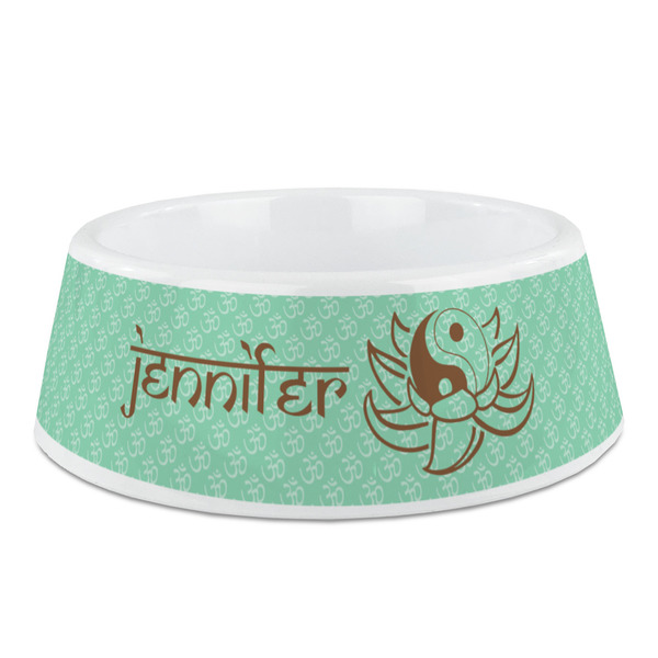 Custom Om Plastic Dog Bowl (Personalized)