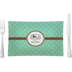 Om Rectangular Glass Lunch / Dinner Plate - Single or Set (Personalized)