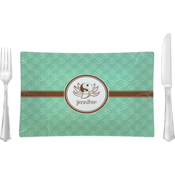 Custom Om Rectangular Glass Lunch / Dinner Plate - Single or Set (Personalized)