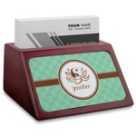Om Red Mahogany Business Card Holder (Personalized)