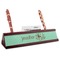 Om Red Mahogany Nameplates with Business Card Holder - Angle