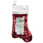 Om Reversible Sequin Stocking - Red (Personalized)