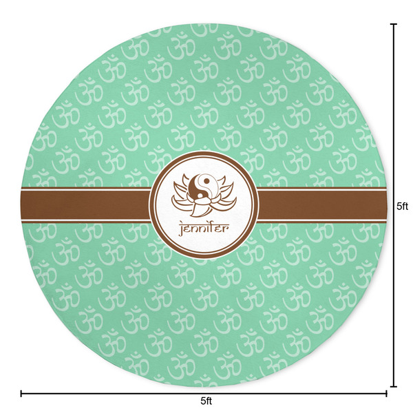 Om Round Area Rug - Size