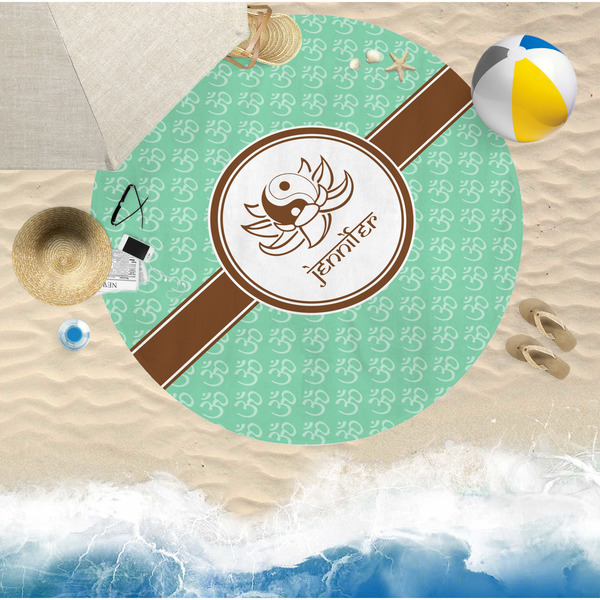 Om Round Beach Towel Lifestyle