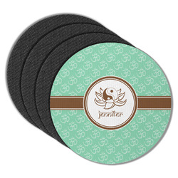 Om Round Rubber Backed Coasters - Set of 4 (Personalized)
