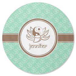 Om Round Rubber Backed Coaster (Personalized)