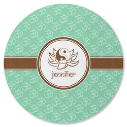 Om Round Rubber Backed Coaster (Personalized)