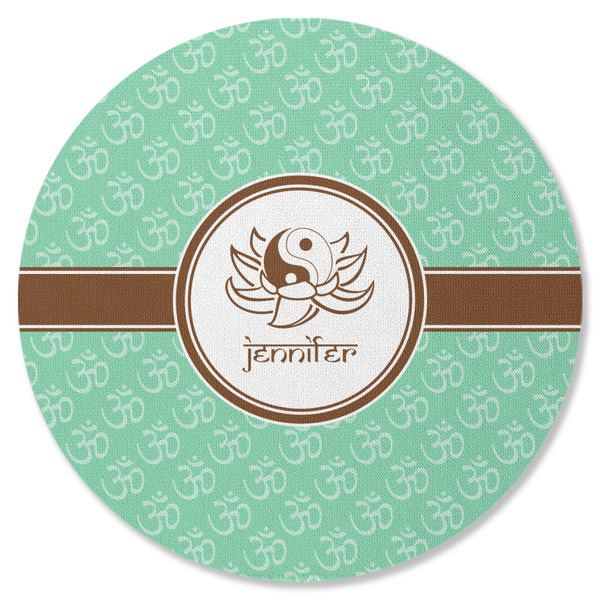 Om Round Coaster Rubber Back - Single