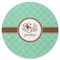Om Round Rubber Backed Coaster (Personalized)