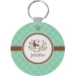 Om Round Plastic Keychain (Personalized)