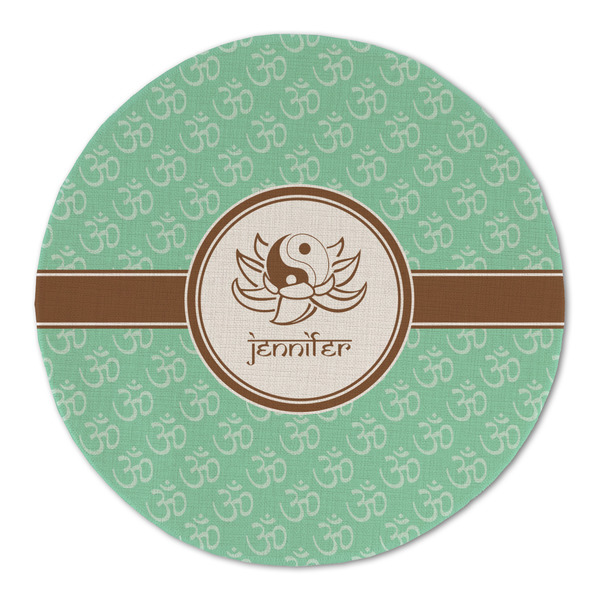 Om Round Linen Placemats - FRONT (Double Sided)