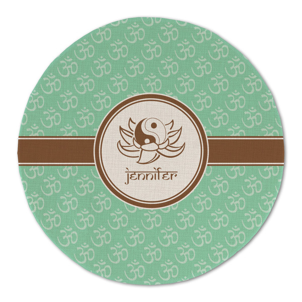 Custom Om Round Linen Placemat - Single Sided (Personalized)