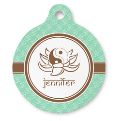 Om Round Pet ID Tag - Large (Personalized)