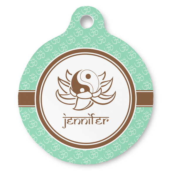 Custom Om Round Pet ID Tag (Personalized)
