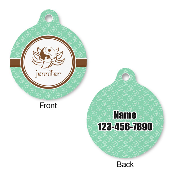 Om Round Pet Tag - Front & Back