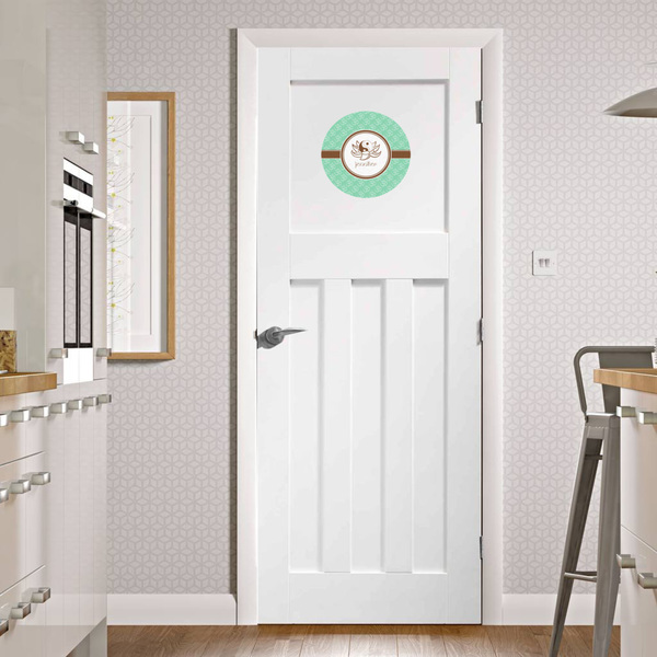 Om Round Wall Decal on Door