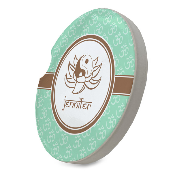 Om Sandstone Car Coaster - STANDING ANGLE