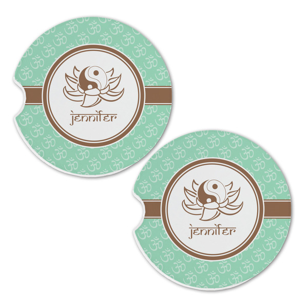 Om Sandstone Car Coasters - Set of 2