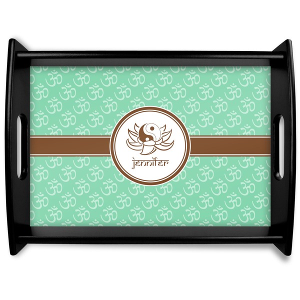Custom Om Black Wooden Tray - Large (Personalized)