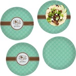 Om Set of 4 Glass Lunch / Dinner Plate 10" (Personalized)