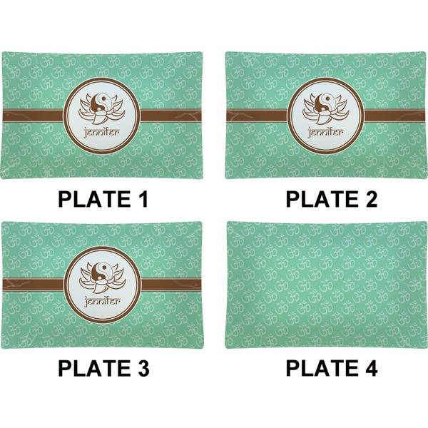 Om Set of Rectangular Dinner Plates (Approval)