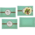 Om Set of 4 Glass Rectangular Lunch / Dinner Plate (Personalized)