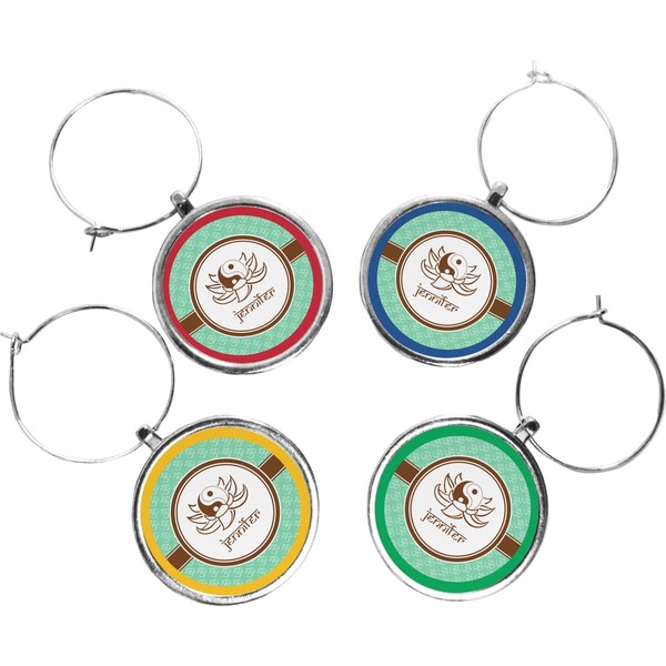 Custom Om Wine Charms (Set of 4) (Personalized)