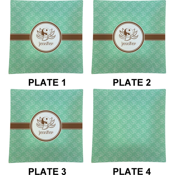 Om Set of Square Dinner Plates (Approval)