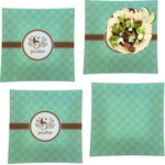 Om Set of 4 Glass Square Lunch / Dinner Plate 9.5" (Personalized)