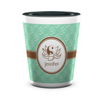 Om Ceramic Shot Glass - 1.5 oz - Two Tone - Set of 4 (Personalized)