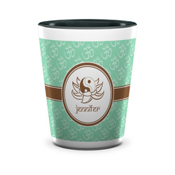 Om Ceramic Shot Glass - 1.5 oz - Two Tone - Set of 4 (Personalized)