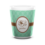 Om Ceramic Shot Glass - 1.5 oz - White - Set of 4 (Personalized)