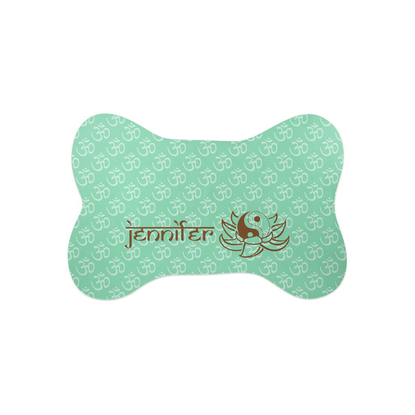 Custom Om Bone Shaped Dog Food Mat (Small) (Personalized)