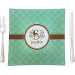 Om 9.5" Glass Square Lunch / Dinner Plate- Single or Set of 4 (Personalized)