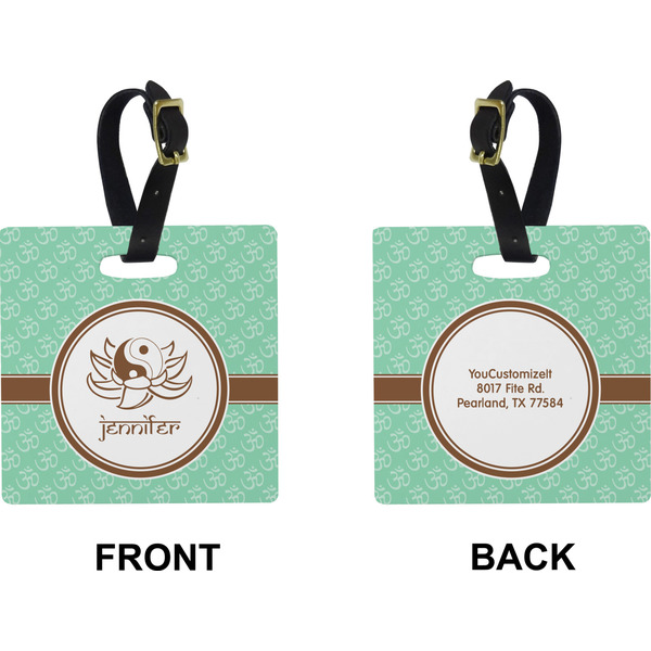 Om Square Luggage Tag (Front + Back)