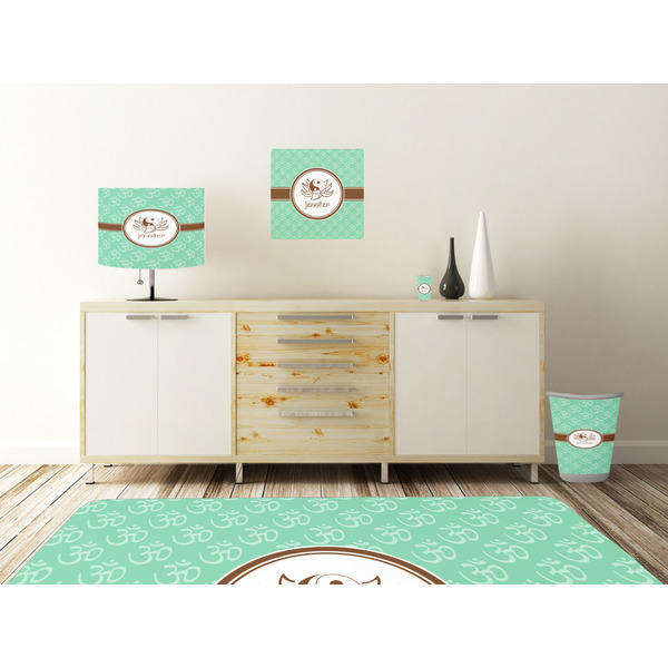 Om Square Wall Decal Wooden Desk
