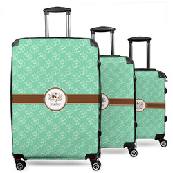 Om 3 Piece Luggage Set - 20" Carry On, 24" Medium Checked, 28" Large Checked (Personalized)