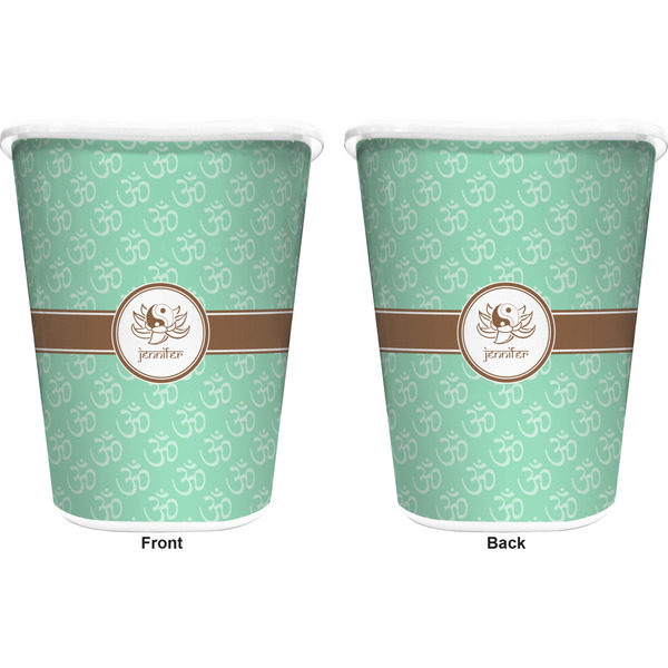 Om Trash Can White - Front and Back - Apvl