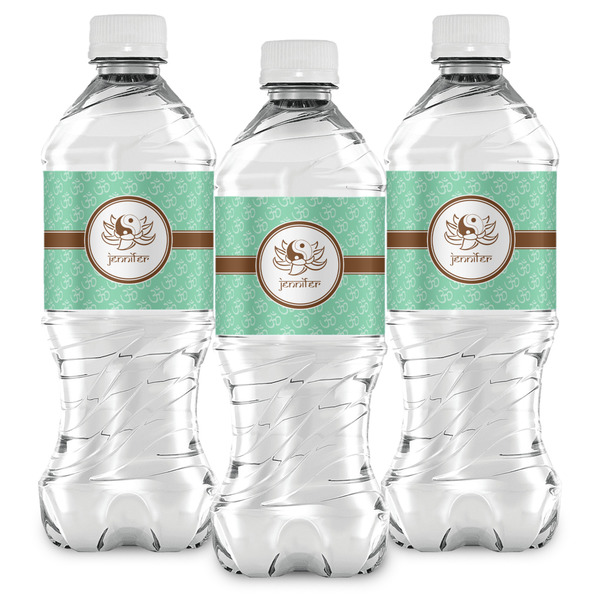 Om Water Bottle Labels - Front View