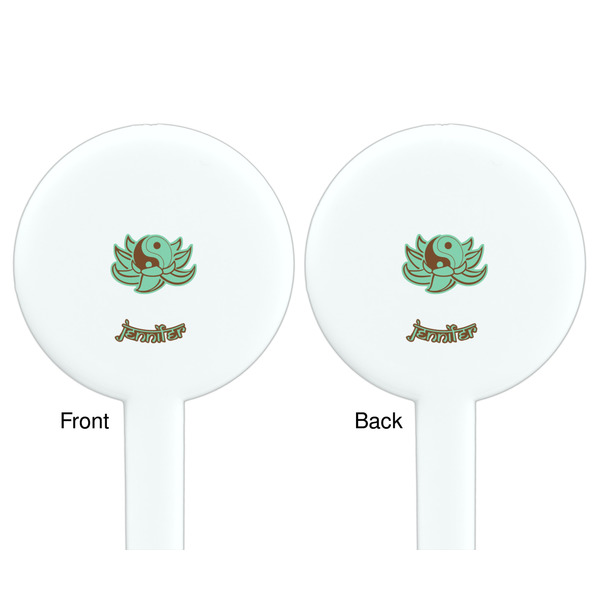 Om White Plastic 7" Stir Stick - Double Sided - Round - Front & Back