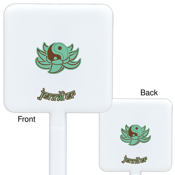 Om White Plastic Stir Stick - Double Sided - Approval