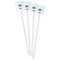Om White Plastic Stir Stick - Double Sided - Square - Front