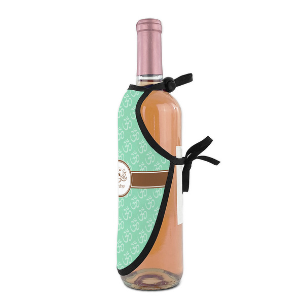 Om Wine Bottle Apron - DETAIL WITH CLIP ON NECK