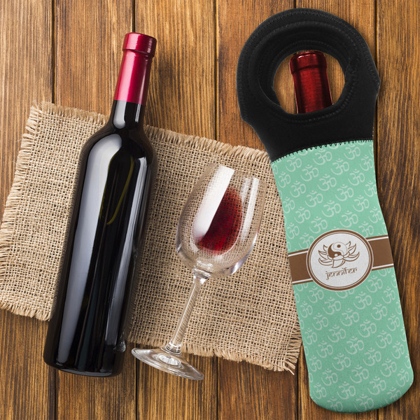 Om Wine Tote Bag - FLATLAY