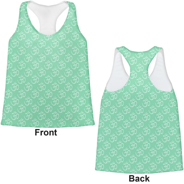 Om Womens Racerback Tank Tops - Medium - Front and Back