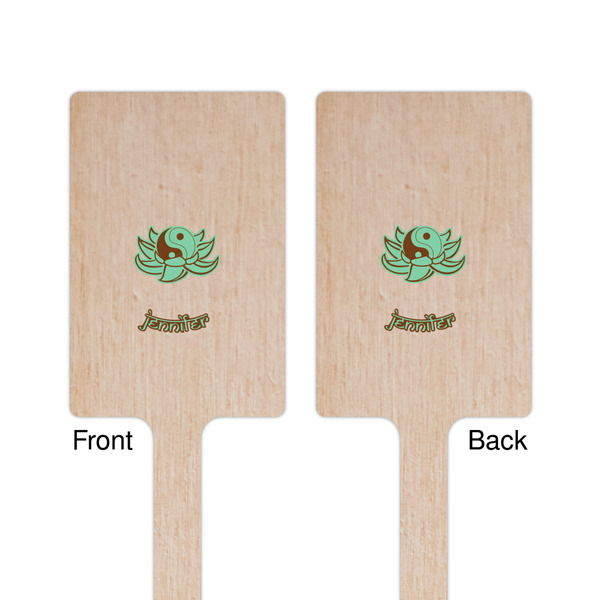 Om Wooden 6.25" Stir Stick - Rectangular - Double Sided - Front & Back