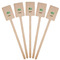 Om Wooden 6.25" Stir Stick - Rectangular - Fan View