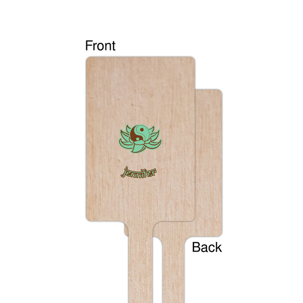 Om Wooden 6.25" Stir Stick - Rectangular - Single - Front & Back