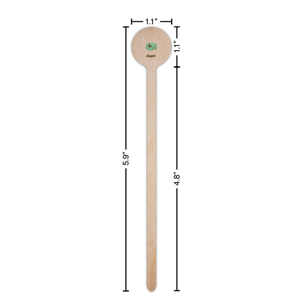 Om Wooden 6" Stir Stick - Round - Dimensions
